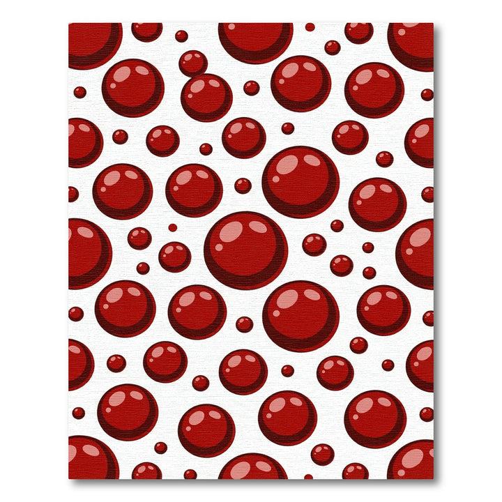 Deep Red Droplet Scattered Bubbles Rug