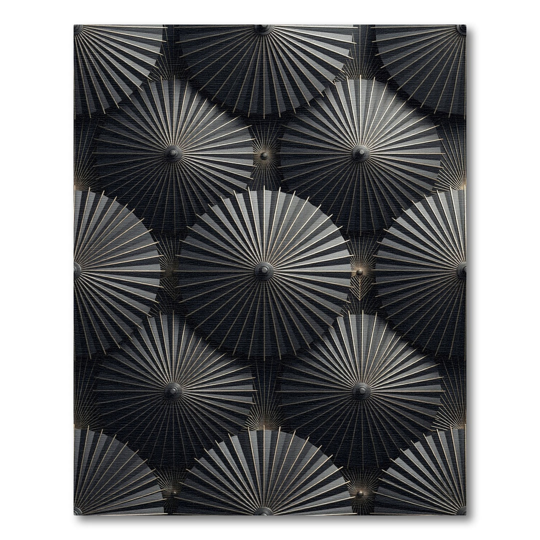 Art Deco Sunburst Fan Texture Rug