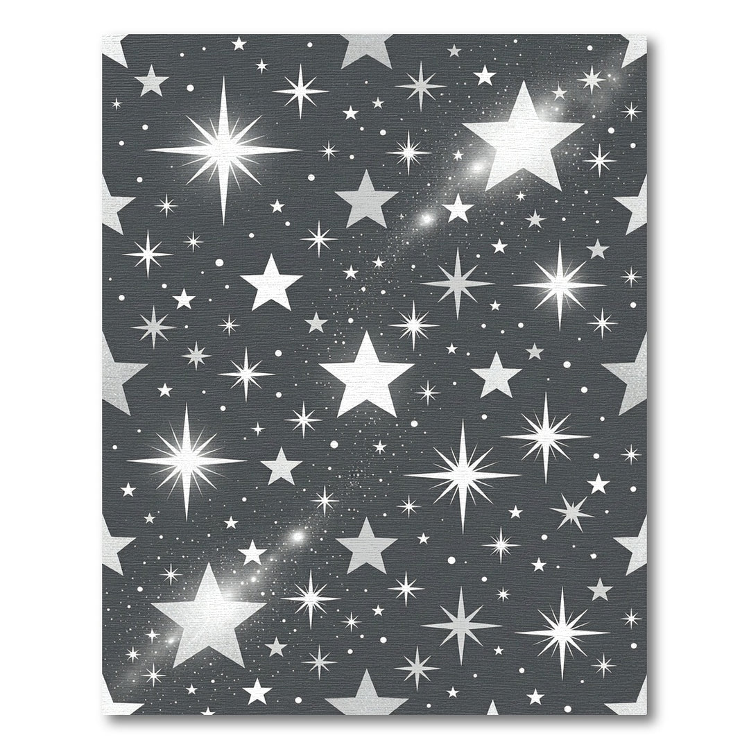 Silver Starry Night Celestial Rug