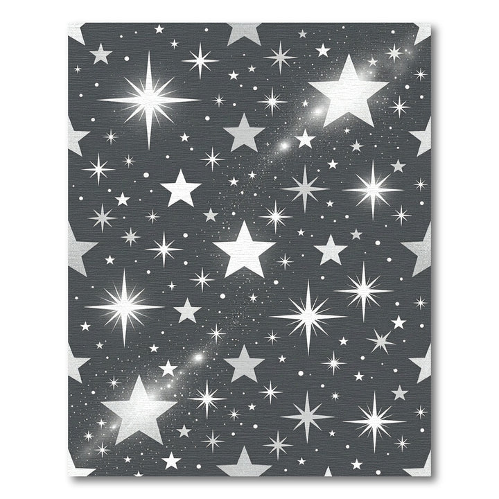 Silver Starry Night Celestial Rug