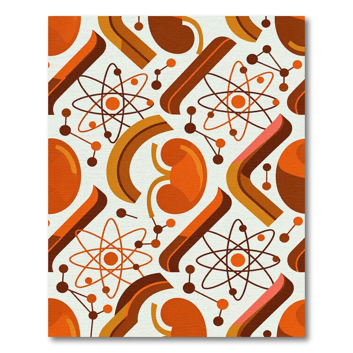 Retro Atomic Swirl Orange Kidneys Rug