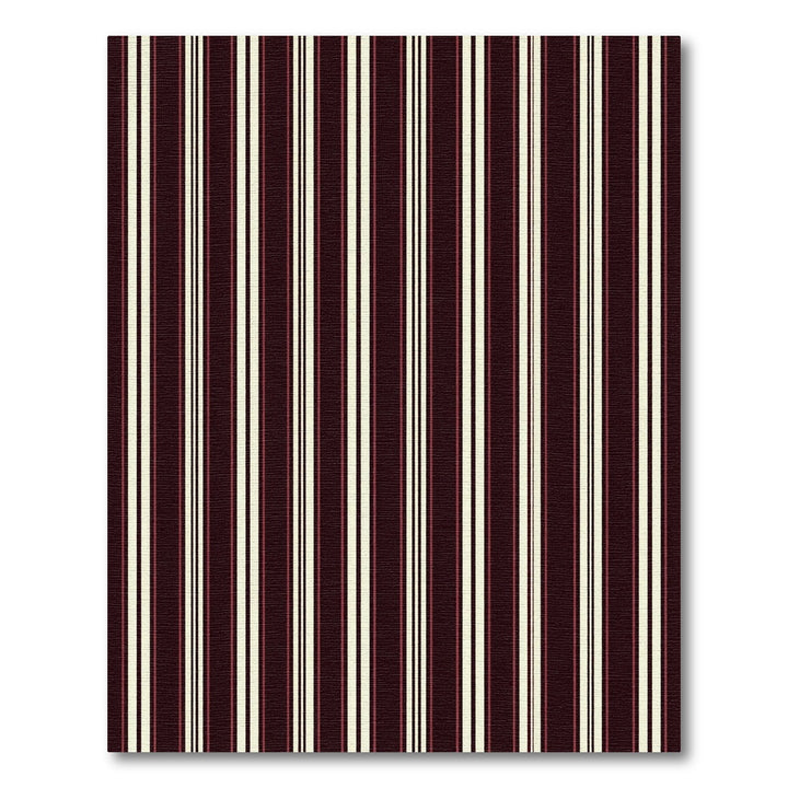 Dark Burgundy Cream Stripe Rug
