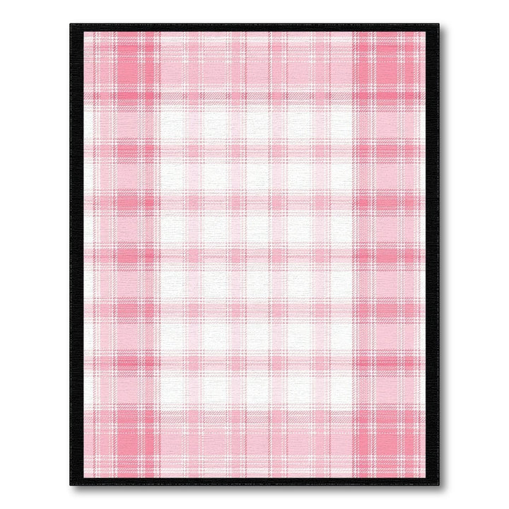 Pink Plaid Washable Pink Area Rug