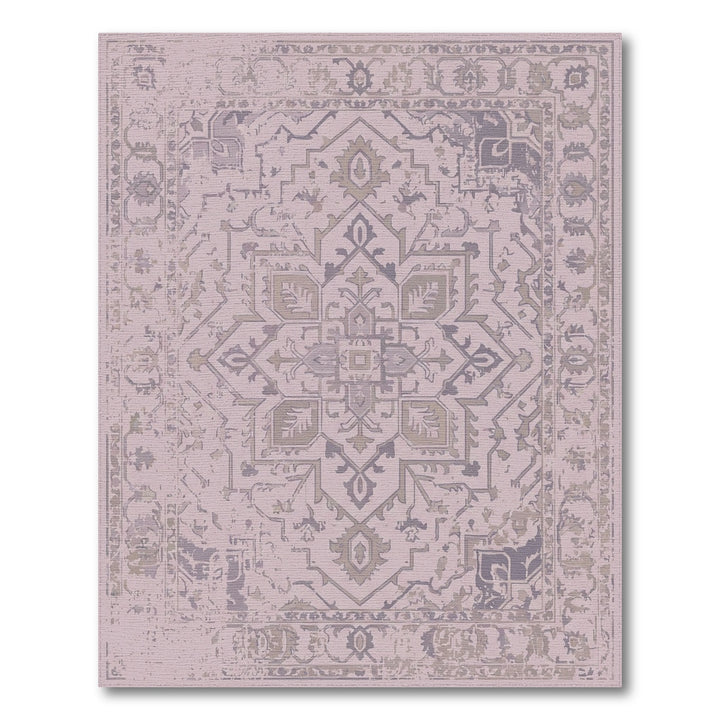 Muted Violet Medallion Faded Rug