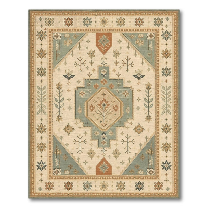 Beige and Neutral Heritage Tribal Beige Area Rug