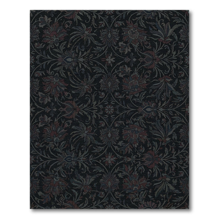 Dark Floral Medallion Lattice Rug