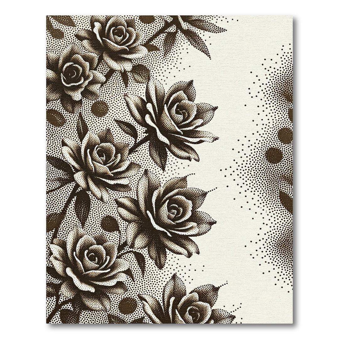 Dark Rose Stippled Garden Rug