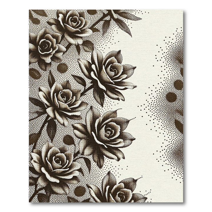 Dark Rose Stippled Garden Rug