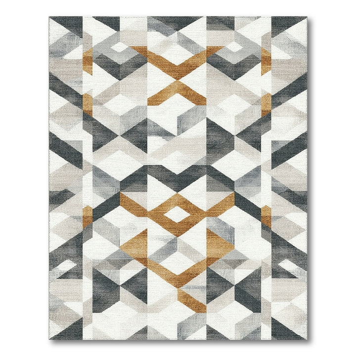 Grey Geometric Modern Area Rug