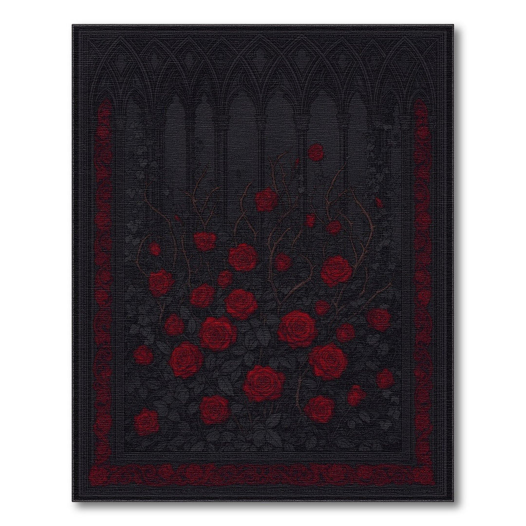 Gothic Red Rose Area Rug
