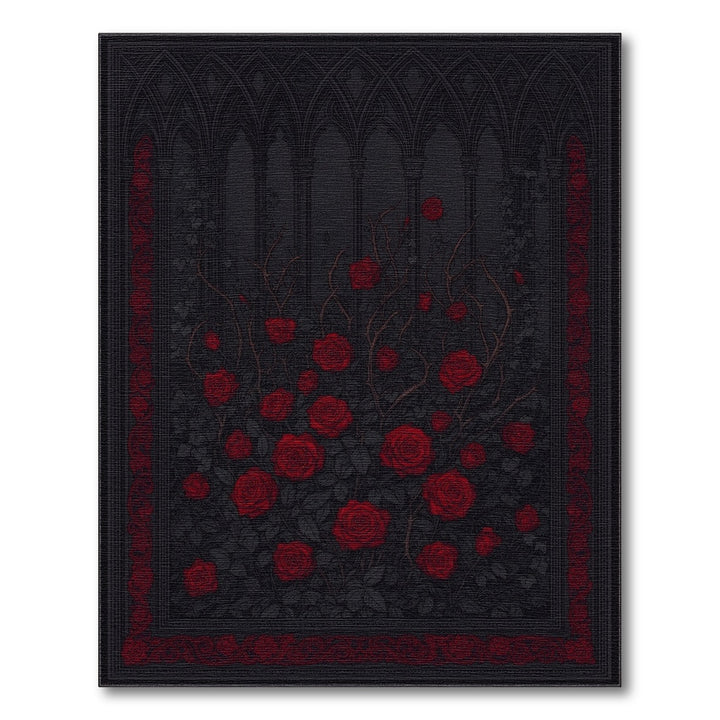 Gothic Red Rose Area Rug