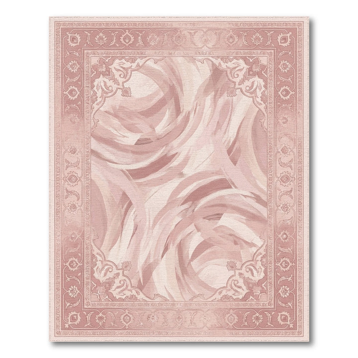 Rose Swirl Borders Abstract Rug