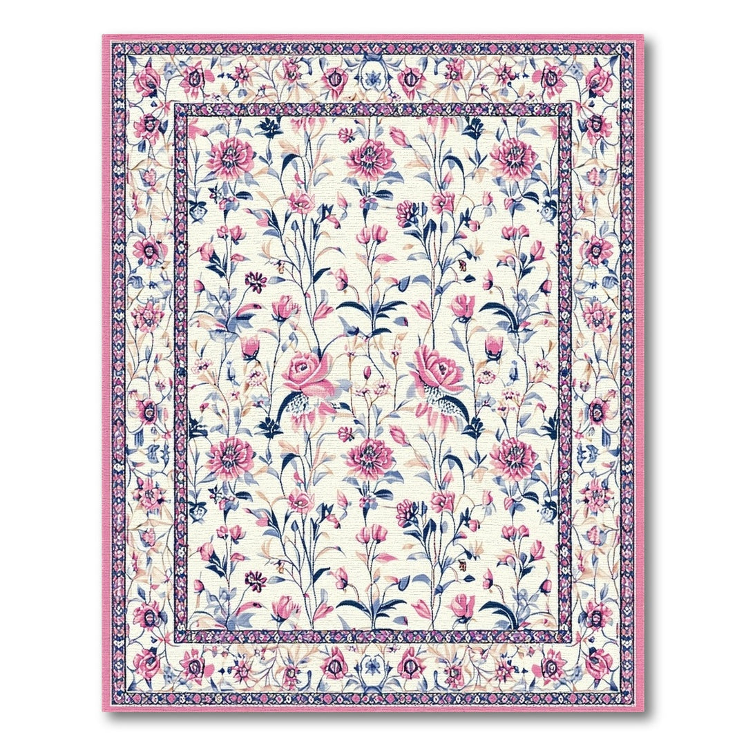 Pink Floral Vintage Area Rug