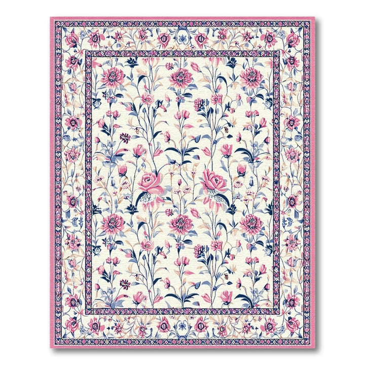 Pink Floral Vintage Area Rug
