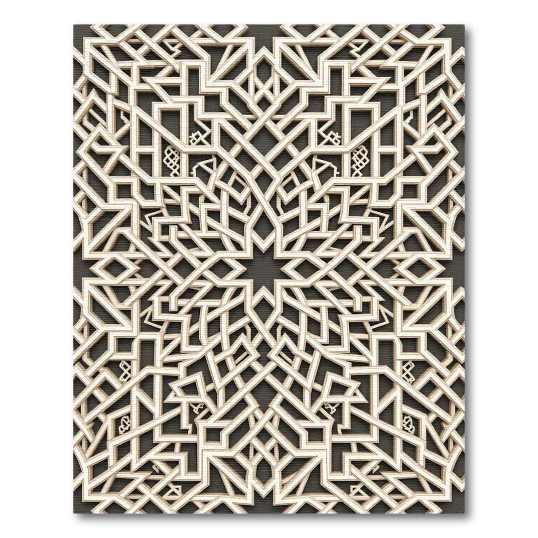 Cream Geometric Interlocking Star Rug