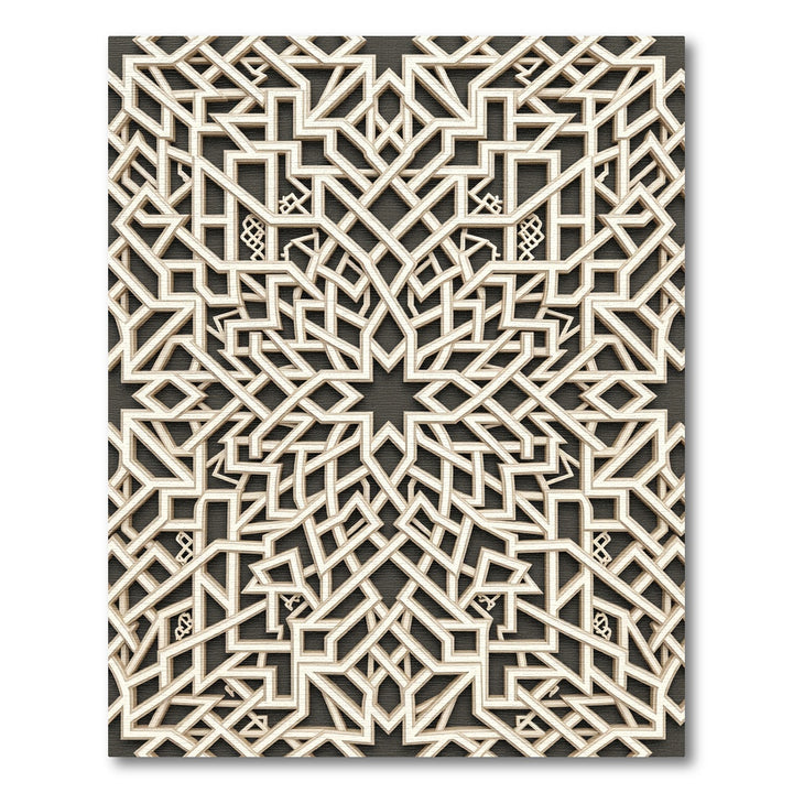 Cream Geometric Interlocking Star Rug