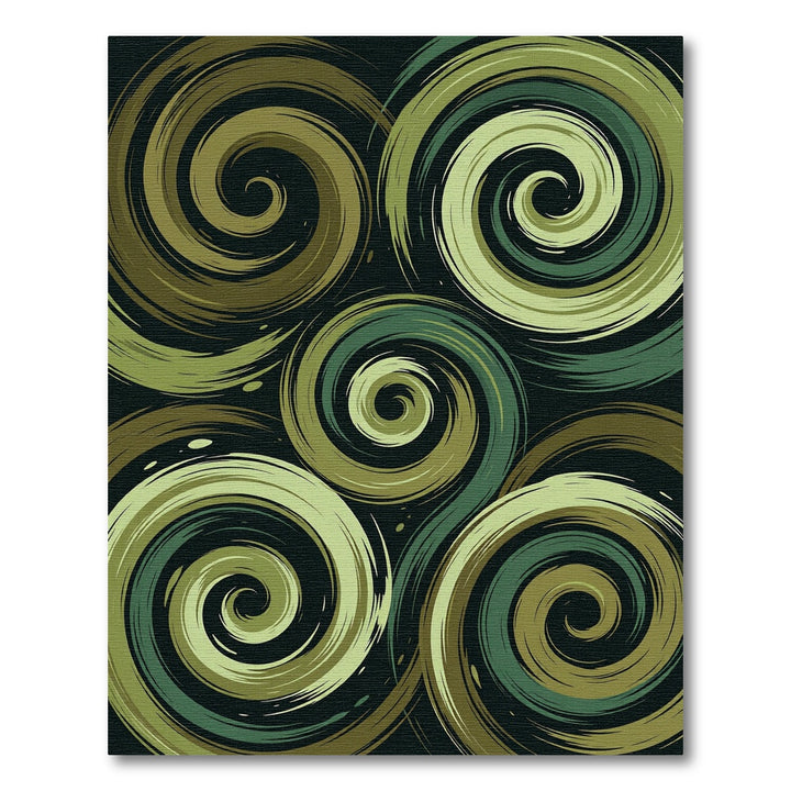 Abstract Swirl Green Brown Rug