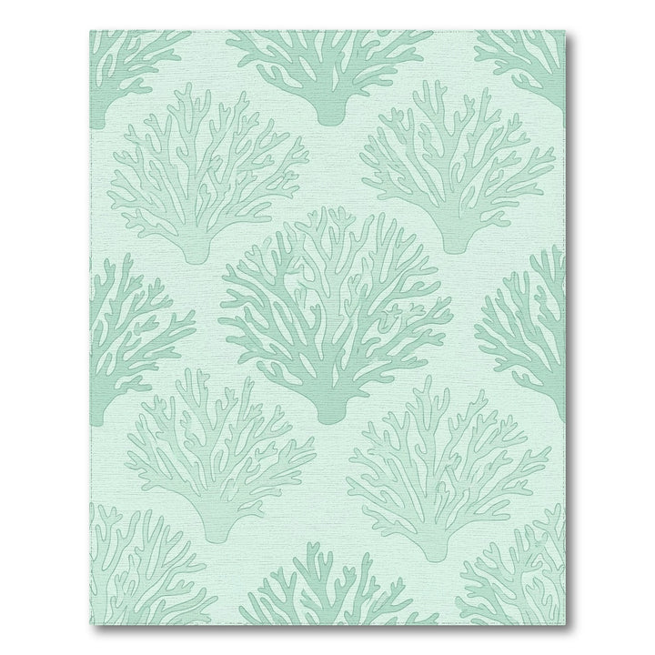 Aqua Coral Branch Arrangement Rug