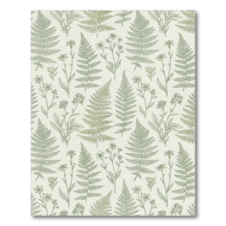 Botanical Fern Meadow Sketch Rug