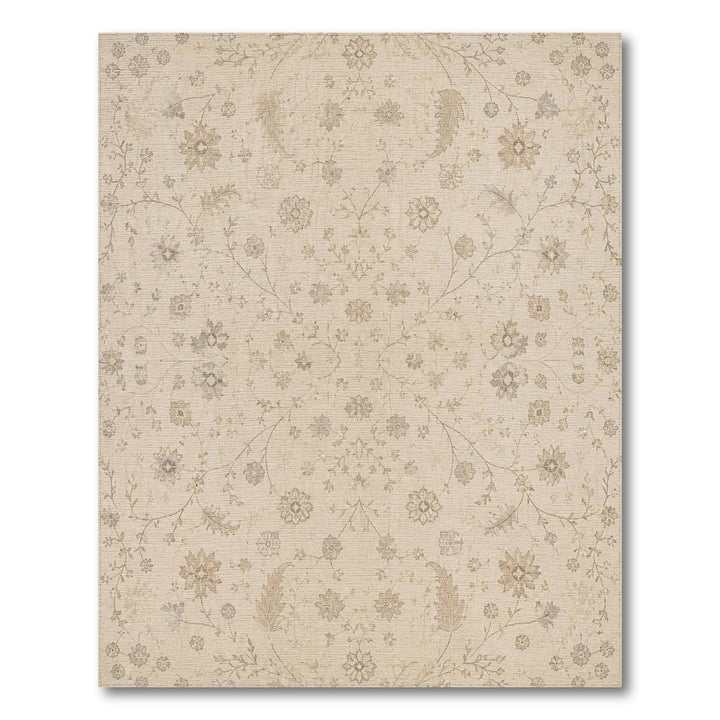 Beige Floral Vintage Area Rug