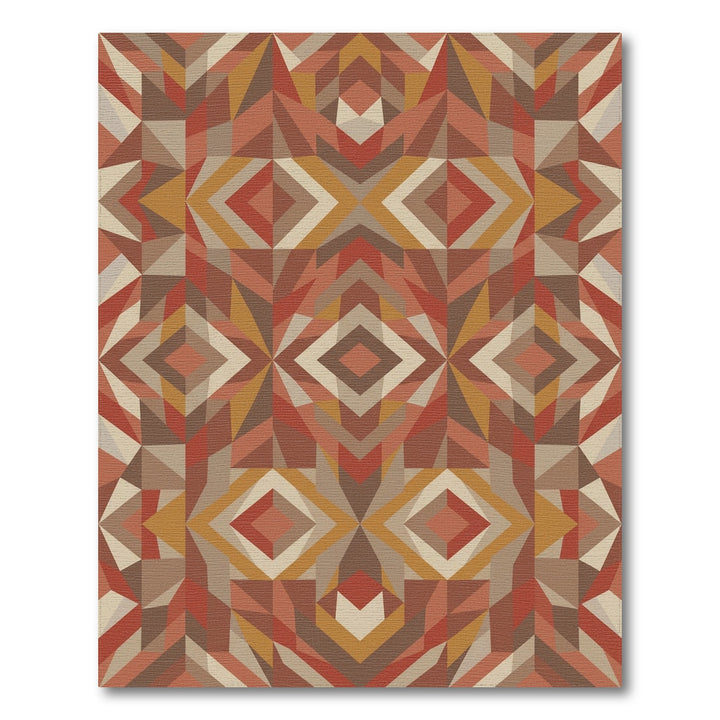 Earthy Geometric Diamond Statement Rug