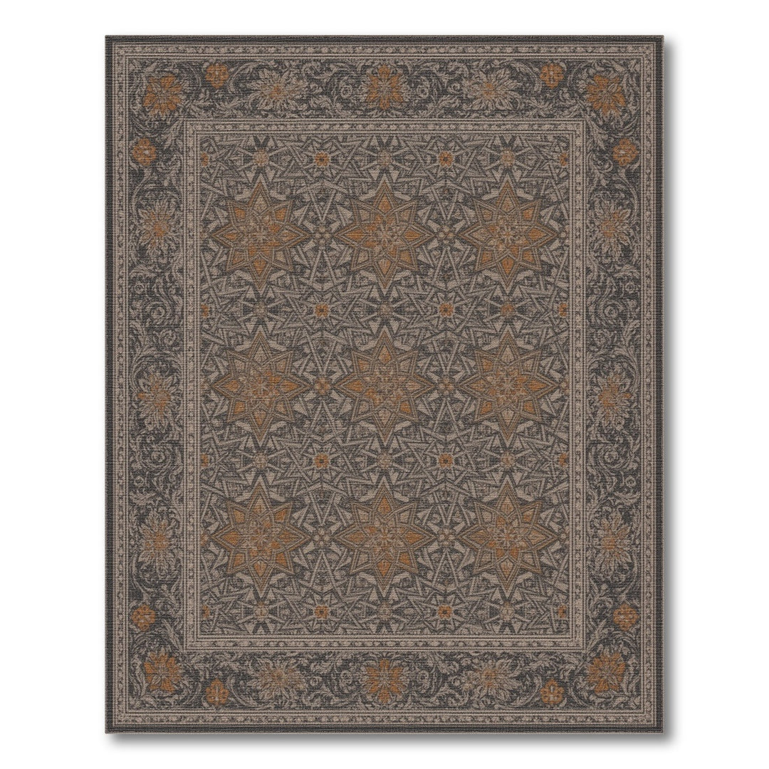 Grey Star Medallion Persian Area Rug