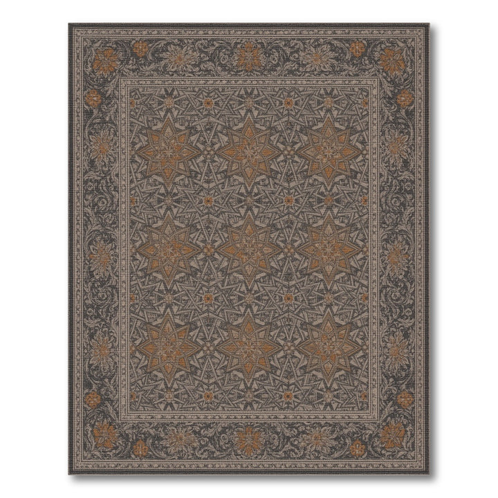Grey Star Medallion Persian Area Rug