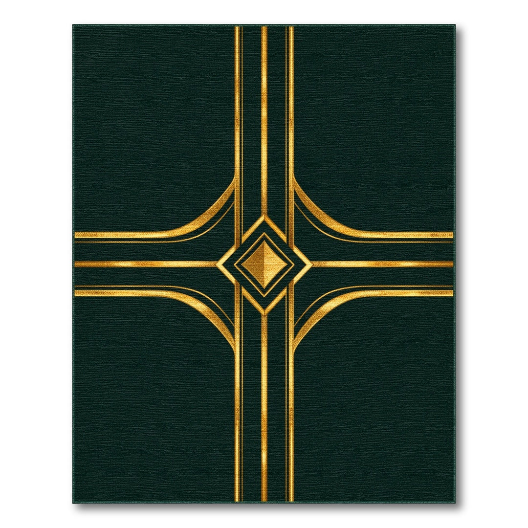 Green Gold Geometric Area Rug