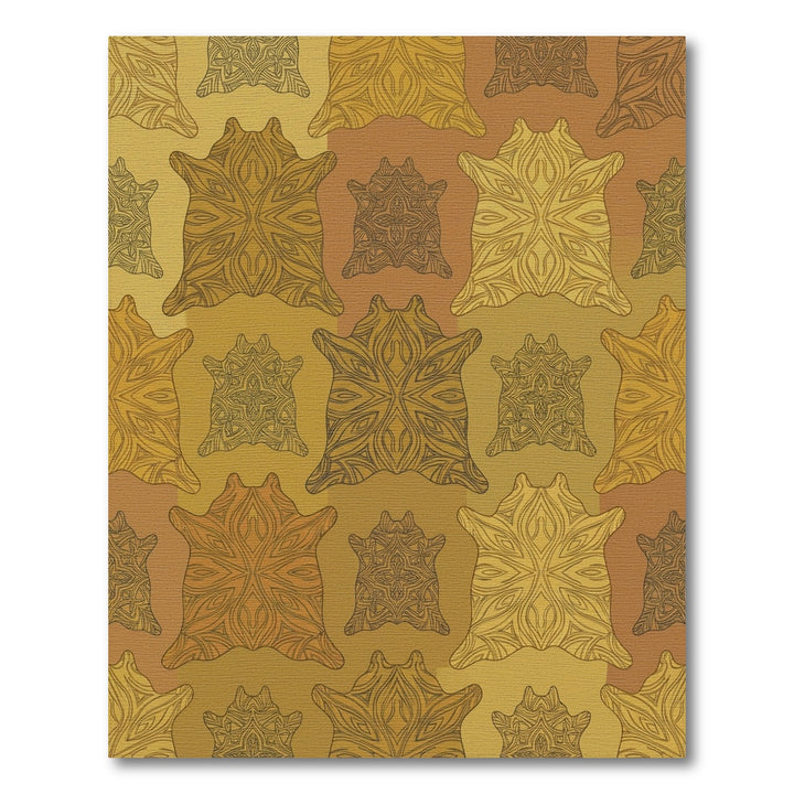 Golden Cowhide Mandala Rug