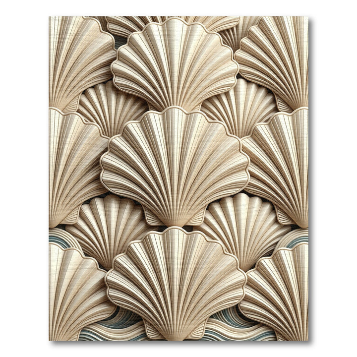 Nautical Beige Scallop Shell Rug