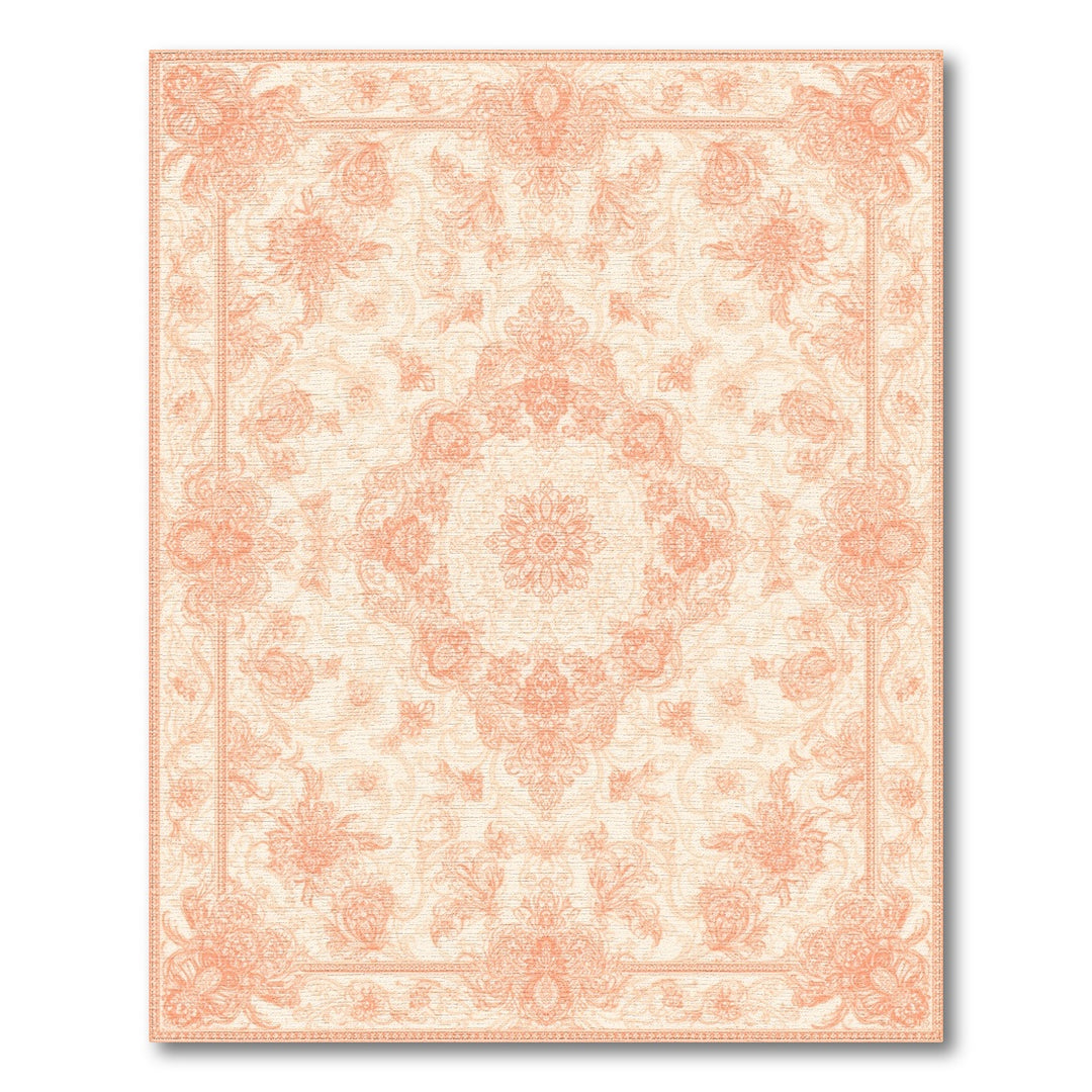Floral Orange Persian Floral Area Rug