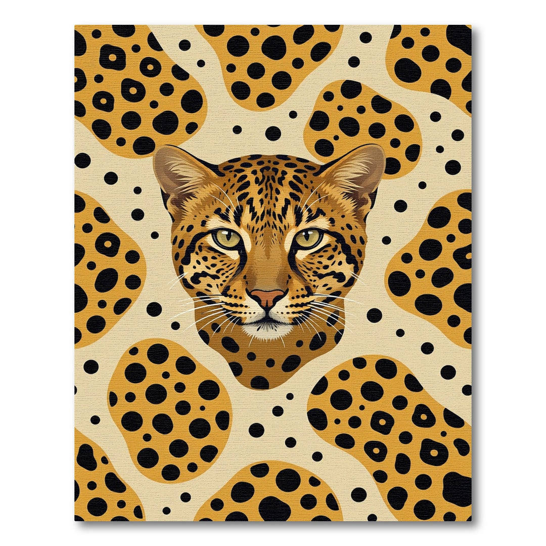 Wild Leopard Spots Abstract Ochre Rug