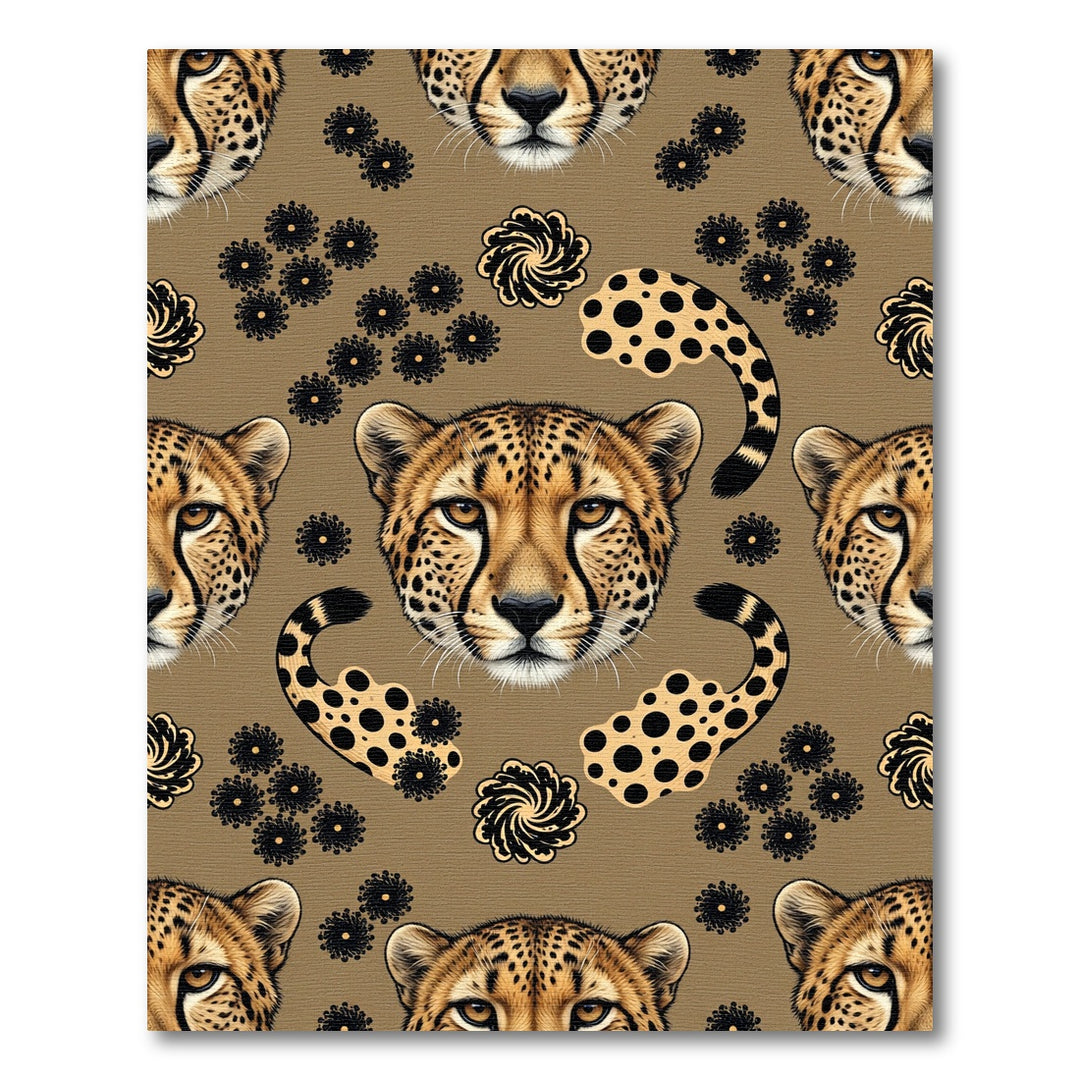 Cheetah Spot Swirl And Flower Rug