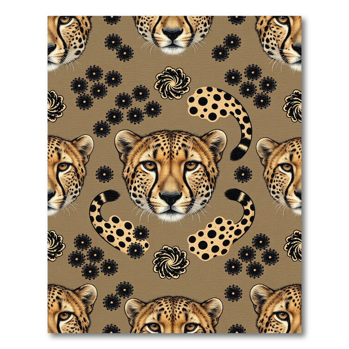 Cheetah Spot Swirl And Flower Rug