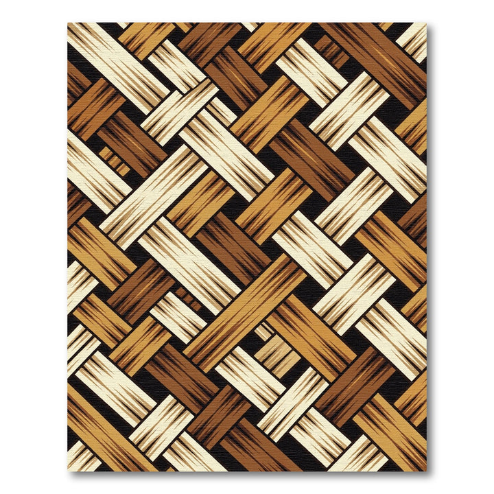 Interwoven Wood Tone Diagonal Weave Rug