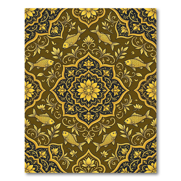Golden Fish Art Nouveau Rug