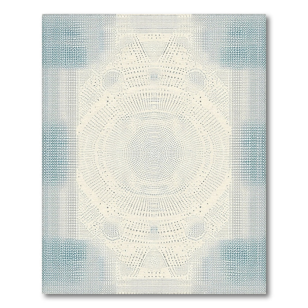 Blue and Teal Blue Teal Geometric Dot Area Rug