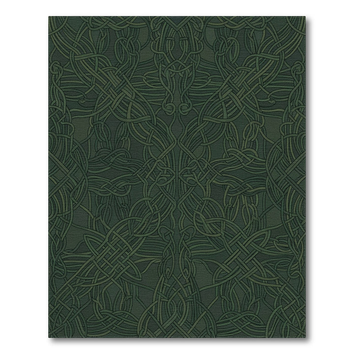 Deep Forest Green Intertwined Knot Rug