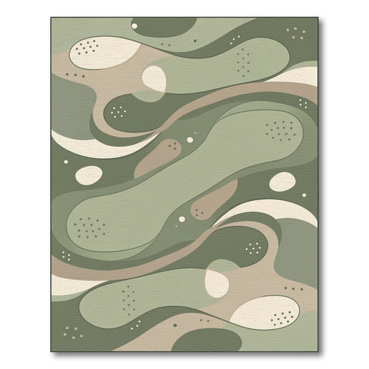 Organic Flow Green Abstract Area Rug