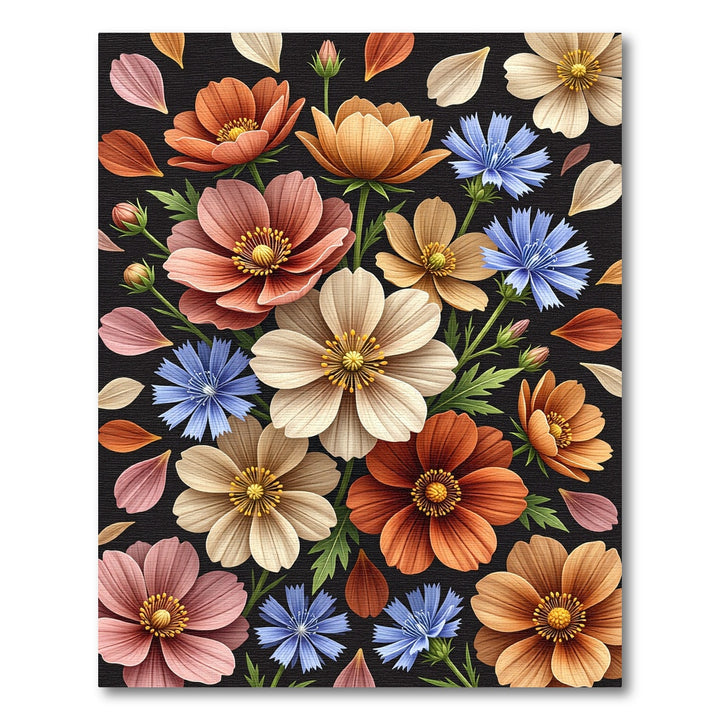 Vibrant Earthy Tone Floral Medley Rug