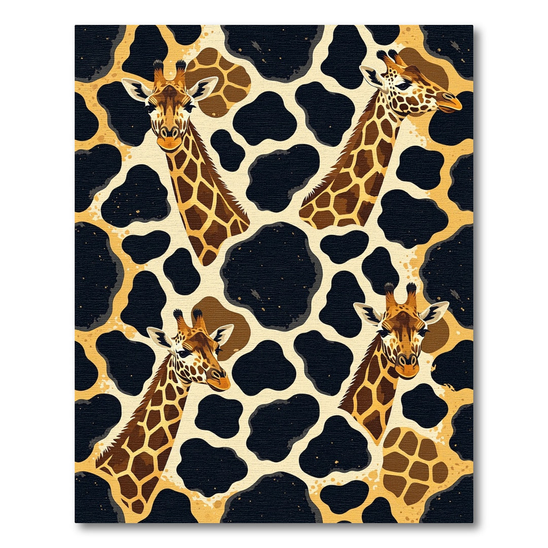 Whimsical Giraffe Heads Animal Spots Rug