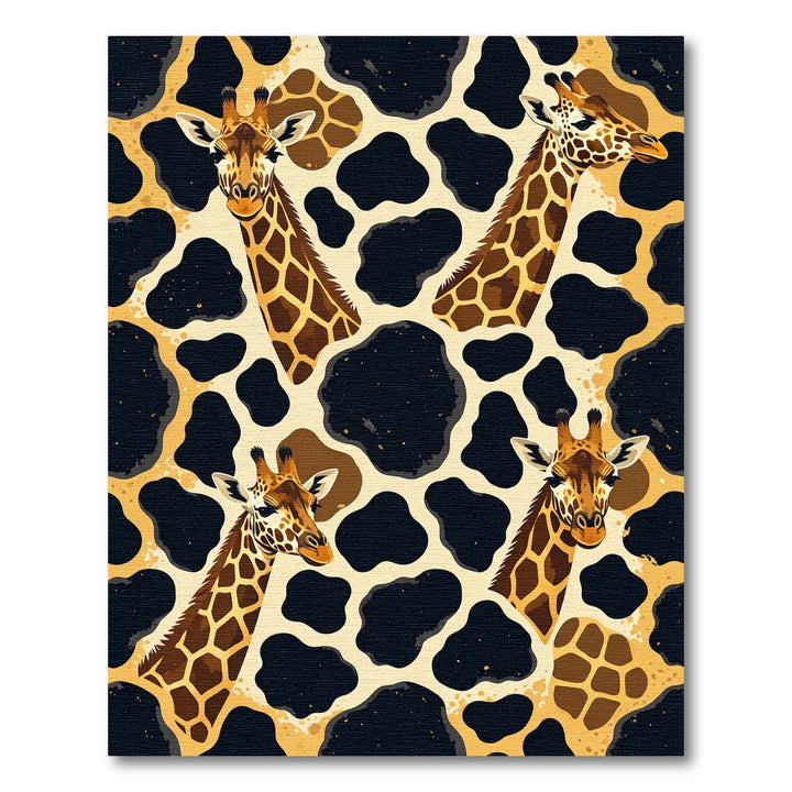 Whimsical Giraffe Heads Animal Spots Rug