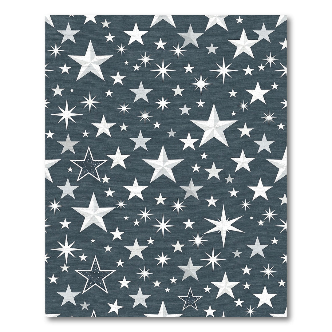 White Stars Dark Teal Background Rug