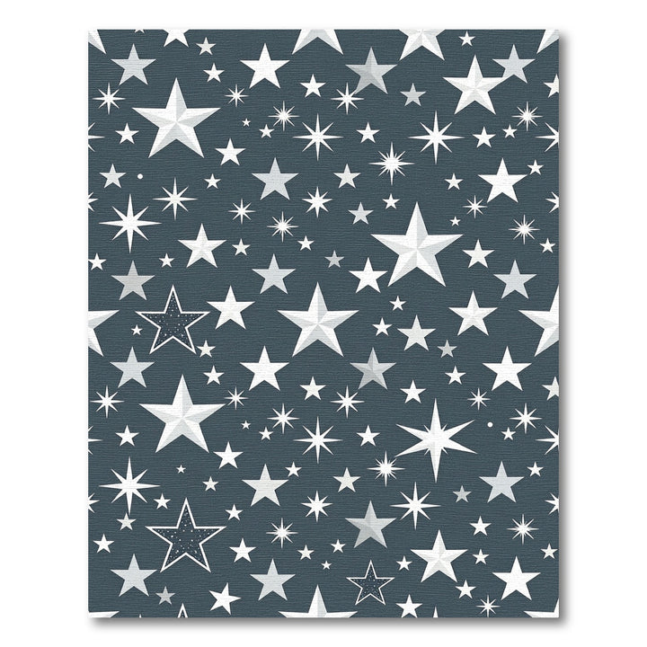White Stars Dark Teal Background Rug