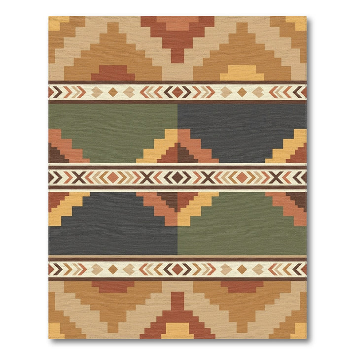 Terracotta Earth Tone Geometric Steps Rug