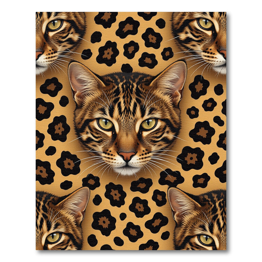Leopard Head And Spots Rug