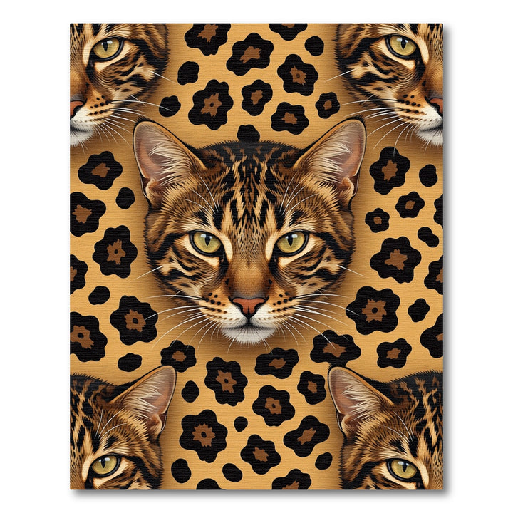 Leopard Head And Spots Rug
