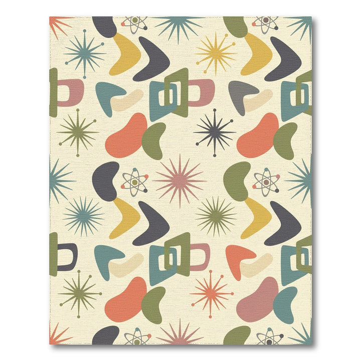 Mid-Century Starburst Atomic Boomerangs Rug