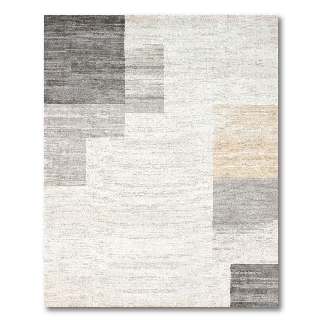 Grey Geometric Modern Area Rug