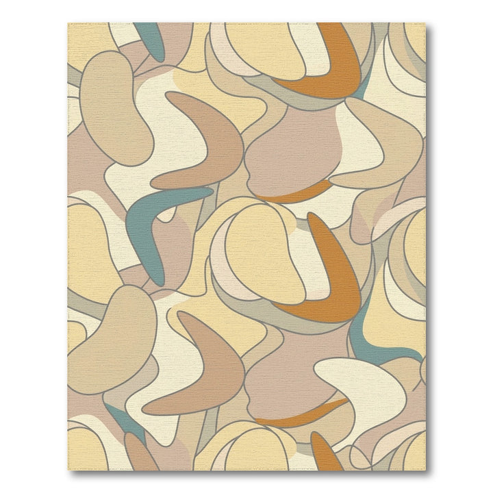 Retro Boomerang Abstract Organic Shapes Rug